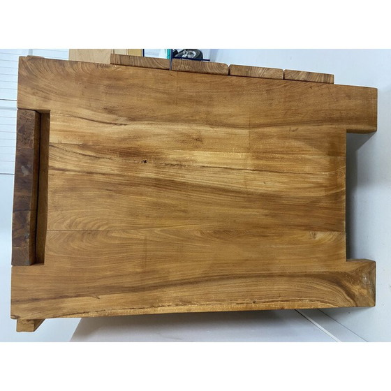 Image 1 of Credenza alta vintage in legno massello di olmo, Francia 1970