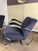 2x Dykmeyer Tube Frame Armchairs Model The Dikkert
