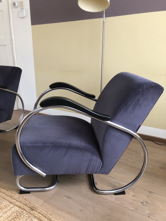 Image 1 of 2x Dykmeyer Tube Frame Armchairs Model The Dikkert