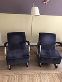 2x Dykmeyer Tube Frame Armchairs Model The Dikkert