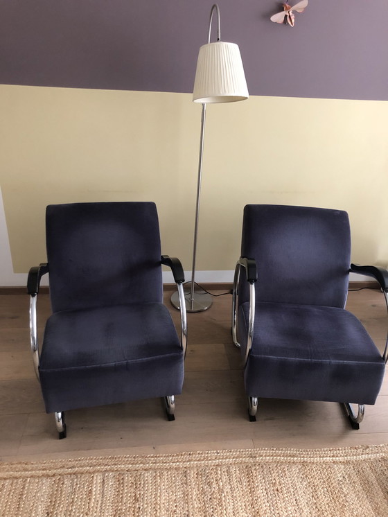 Image 1 of 2x Dykmeyer Tube Frame Armchairs Model The Dikkert