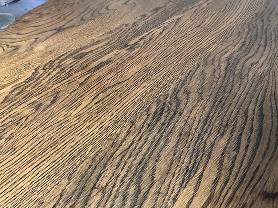 Image 1 of Round Vintage Table Solid Oak Seventies