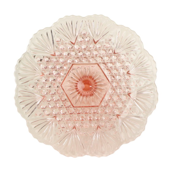 Image 1 of Pink Cake Bowl Depression Glass