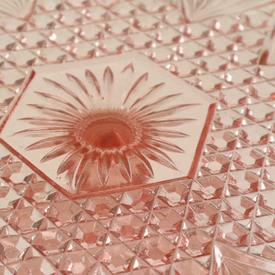 Image 1 of Pink Cake Bowl Depression Glass