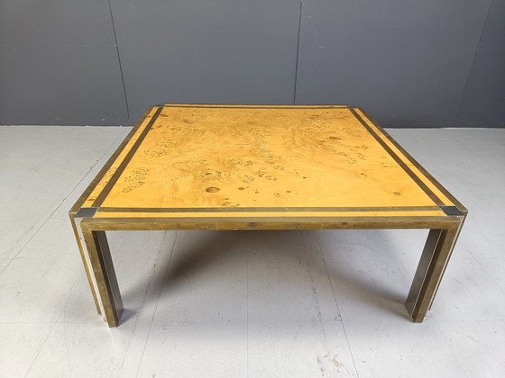 Image 1 of Italian Burl Wooden Coffee Table By Tommaso Barbi, 1970S