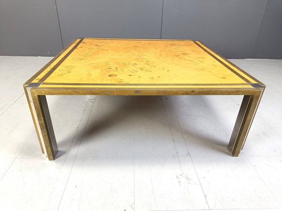 Image 1 of Italian Burl Wooden Coffee Table By Tommaso Barbi, 1970S