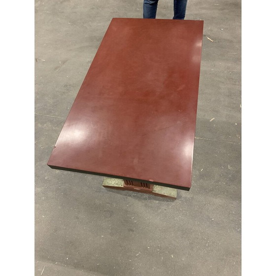 Image 1 of Vintage red wooden coffee table by Fischel