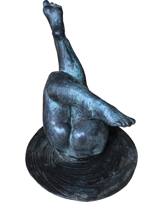 Image 1 of Anja Vosdingh Bessem Sculpture d'étang en bronze "Splash"