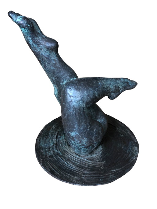 Anja Vosdingh Bessem Sculpture d'étang en bronze "Splash"