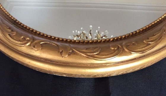 Image 1 of Grande specchio barocco • Arco ovale • Legno intagliato • Resina • 1960