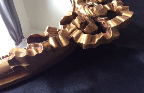 Image 1 of Grande specchio barocco • Arco ovale • Legno intagliato • Resina • 1960