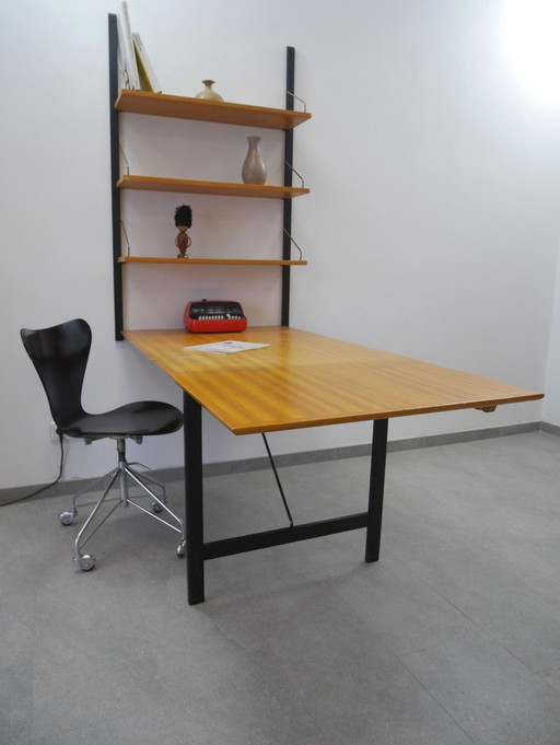 Shelving system with table / desk V. France & Daverkosen Cado