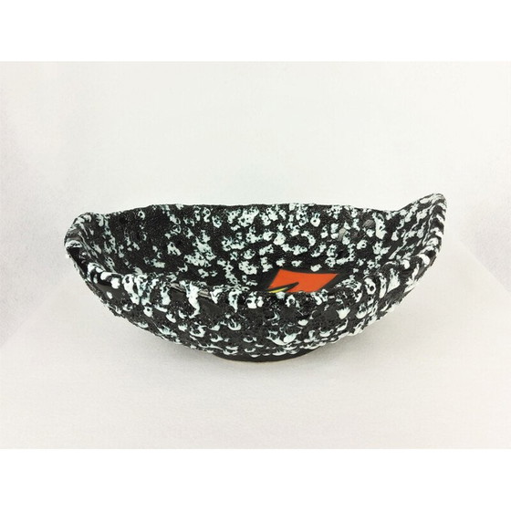 Image 1 of Vintage black and white ceramic bowl by Vallauris, 1950