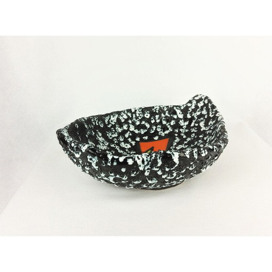 Image 1 of Vintage black and white ceramic bowl by Vallauris, 1950