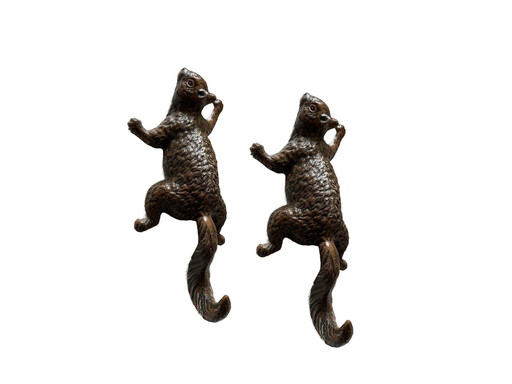 Pair of Cast Iron Squirrels