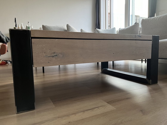 Image 1 of Industrial Coffee Table | Solid Oak And Steel Frame