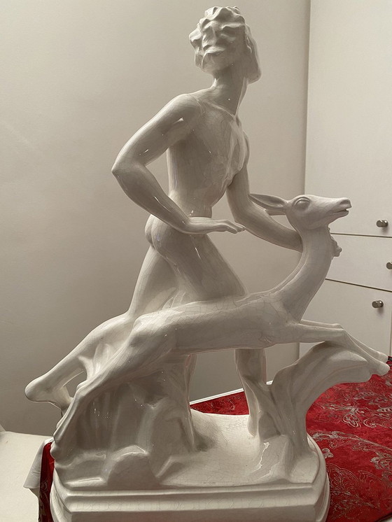 Image 1 of Naked Adolescent With Deer