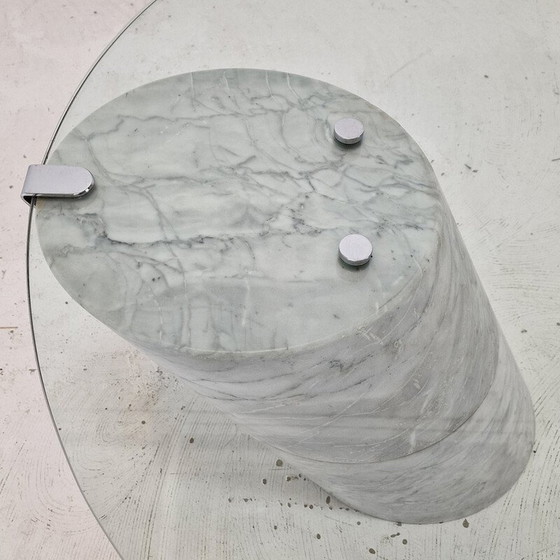 Image 1 of Vintage K1000 glass and marble coffee table by Ronald Schmitt for Carrara Team Form AG, 1975