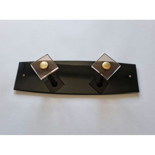 Vintage wall coat rack with hooks, Italy 1960