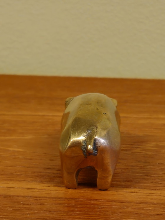 Image 1 of Cinghiale con maialino grande in ottone vintage