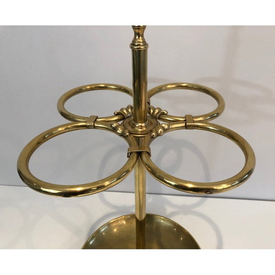 Image 1 of Vintage round brass umbrella stand, France 1900