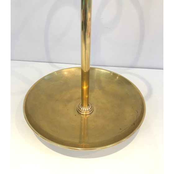 Image 1 of Vintage round brass umbrella stand, France 1900