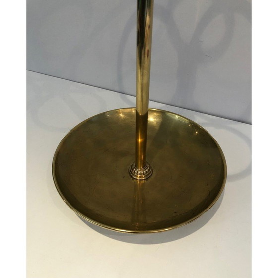 Image 1 of Vintage round brass umbrella stand, France 1900