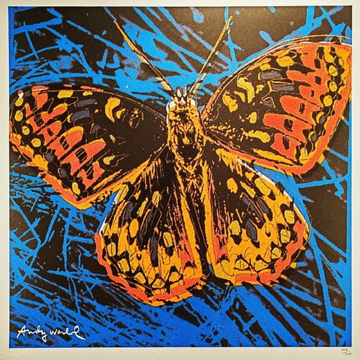 1980S Andy Warhol "Butterfly" Limited Edition Lithograph By Cmoa.