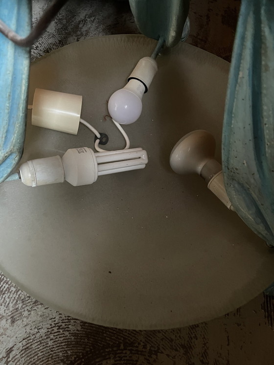 Image 1 of Italian chandelier made of carved wood and Murano glass