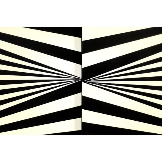 Image 1 of Vintage Scandinavian sideboard in birch with Op-Art pattern, 1960