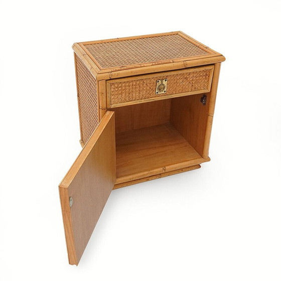 Image 1 of Pair of vintage wicker bedside tables by Dal Vera, 1970s