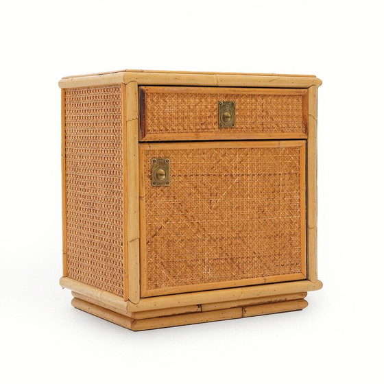 Image 1 of Pair of vintage wicker bedside tables by Dal Vera, 1970s