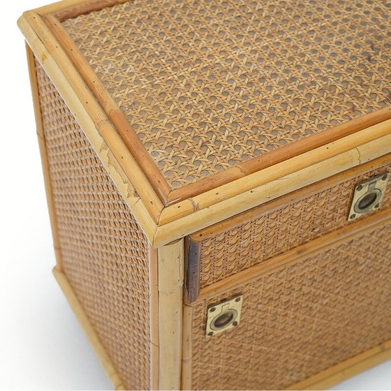 Image 1 of Pair of vintage wicker bedside tables by Dal Vera, 1970s