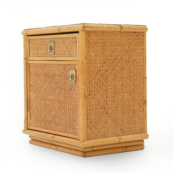 Image 1 of Pair of vintage wicker bedside tables by Dal Vera, 1970s
