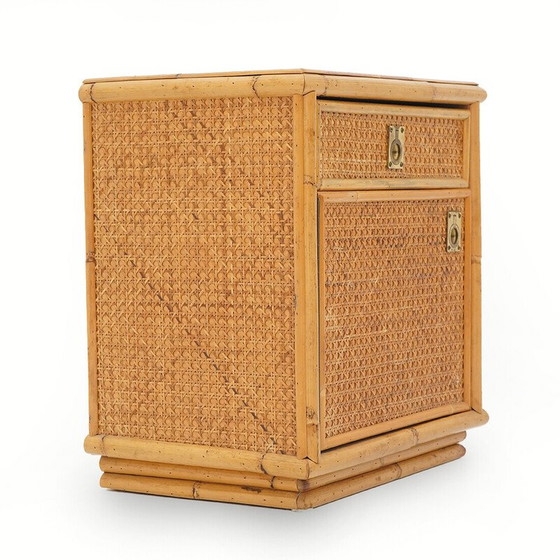 Image 1 of Pair of vintage wicker bedside tables by Dal Vera, 1970s
