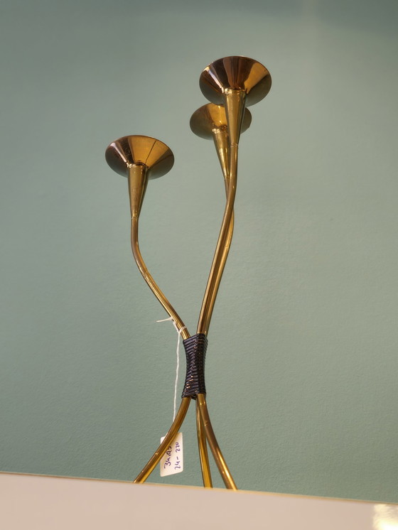 Image 1 of Portacandele in teak vintage cromato 