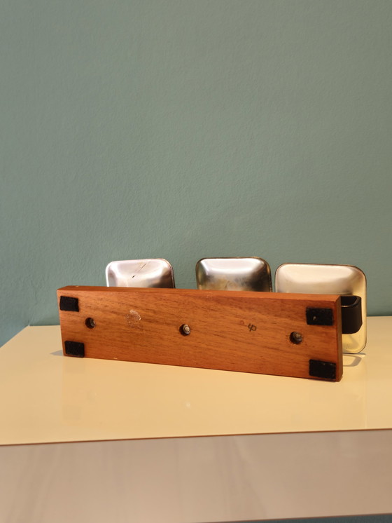 Image 1 of Portacandele in teak vintage cromato 