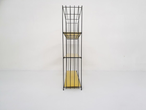 Image 1 of Tjerk Reijenga for Pilastro, Black and yellow metal room divider or bookcase, The Netherlands 1960's