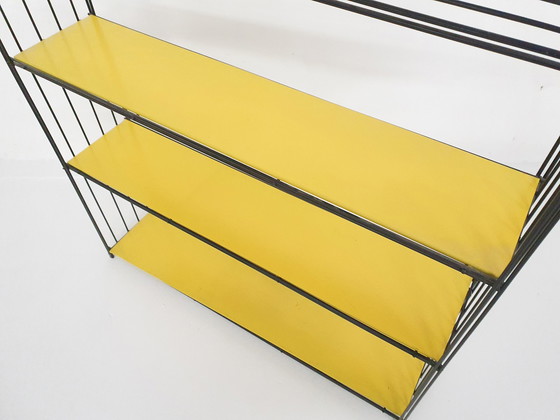 Image 1 of Tjerk Reijenga for Pilastro, Black and yellow metal room divider or bookcase, The Netherlands 1960's