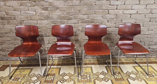 Set Of 4 Pagwood Flötotto Chairs By Adam Stegner 1960