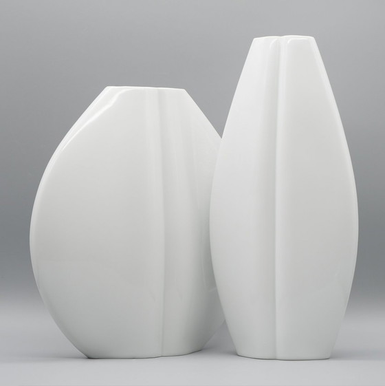 Image 1 of Chic Hutschenreuther Glossy Porcelain 70S-80S Pop-Art Vintage Vase Duo Kiss 