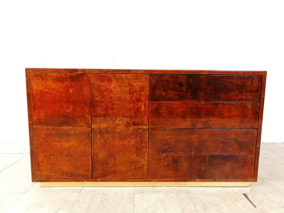 Image 1 of Aldo tura Mid century goatskin sideboard