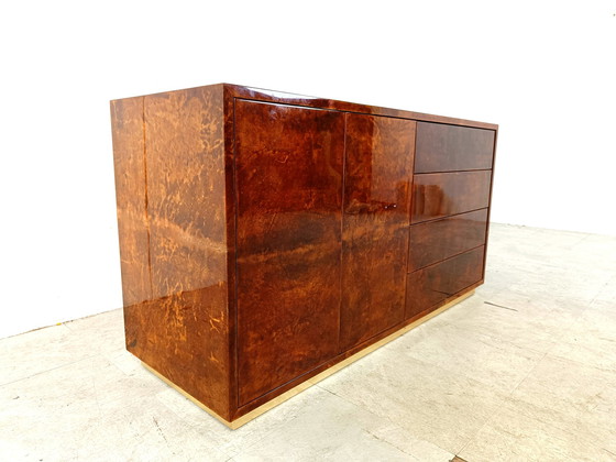 Image 1 of Aldo tura Mid century goatskin sideboard