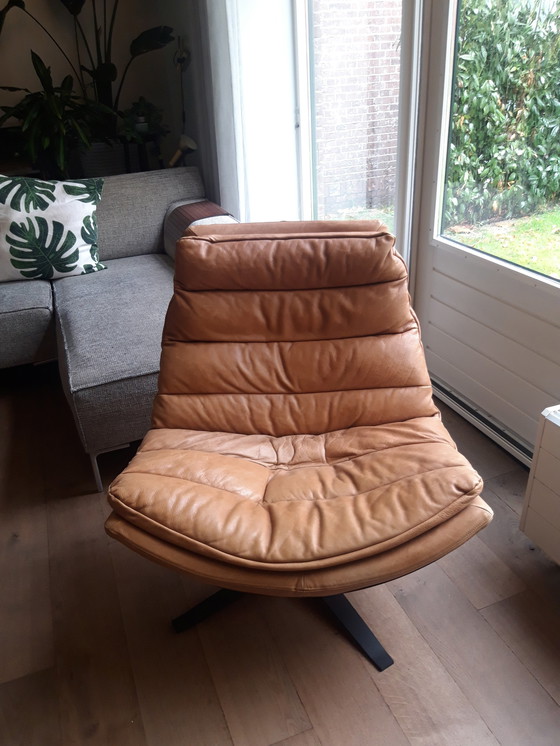 Image 1 of Dyyk fauteuil pivotant en cuir camarade bas