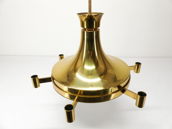 Image 1 of Scandinavian gilded brass suspension Carl Fagerhult Sweden 1970