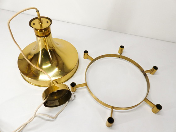 Image 1 of Scandinavian gilded brass suspension Carl Fagerhult Sweden 1970