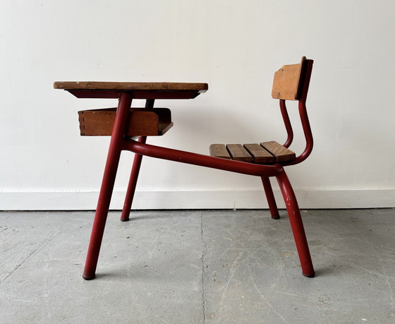 Image 1 of Vintage Childs School Desk And Chair