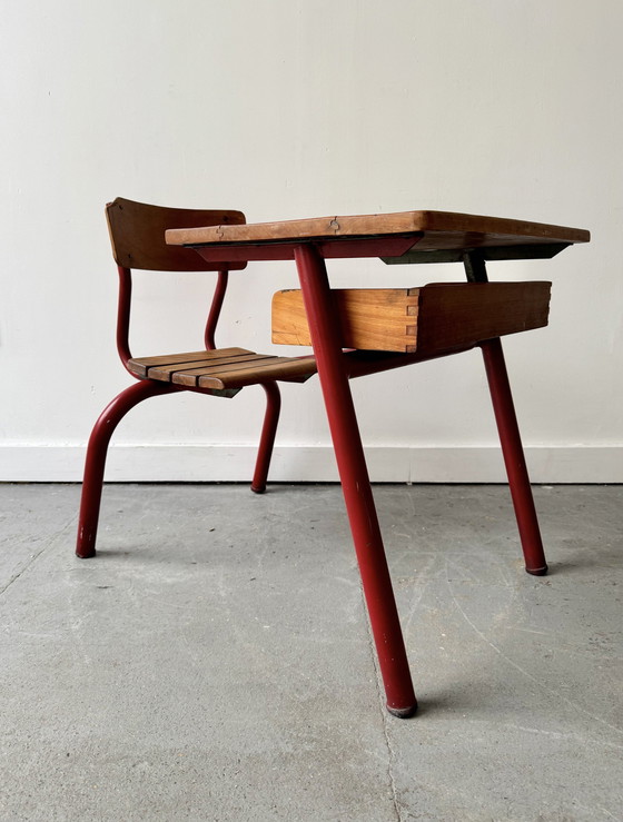 Image 1 of Vintage Childs School Desk And Chair