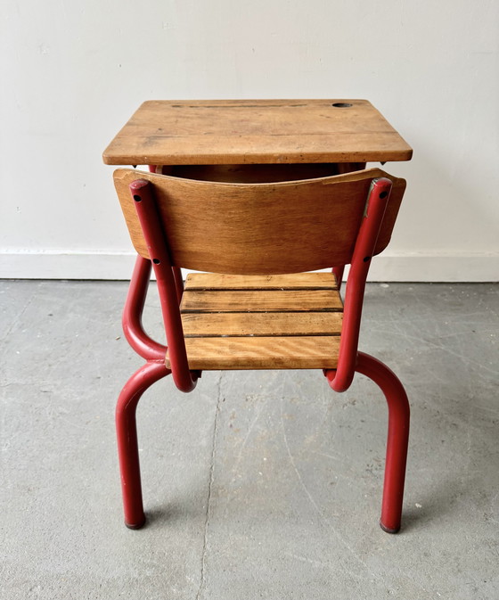 Image 1 of Vintage Childs School Desk And Chair