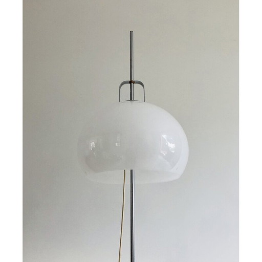 Lucerna" vintage floor lamp in chromed steel by Harvey Guzzini for Meblo, Italy 1970